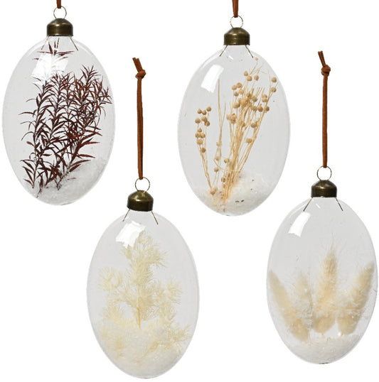 Bauble W/Natural Dried Flowers priced per item